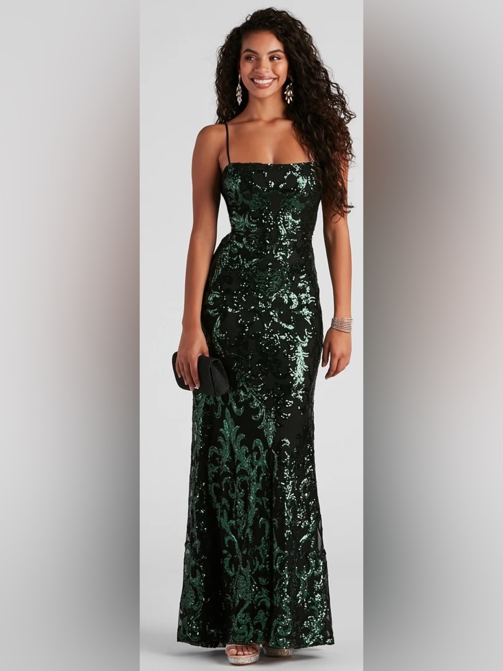 Windsor Emerald Green Sequin Maxi Dress